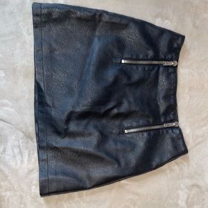 Black Leather Mini Skirt